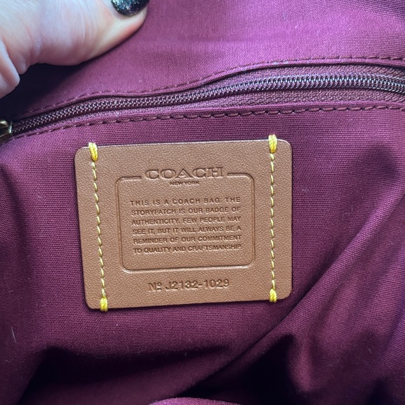 Coach Tan and Brown Signature Backpack purse - Picture 4 of 8